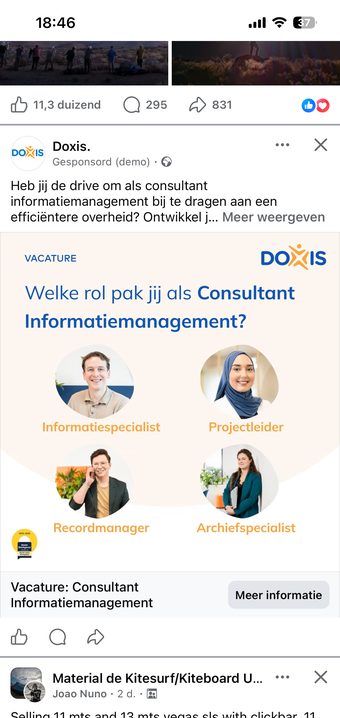 Meta-advertentie in de tijdlijn